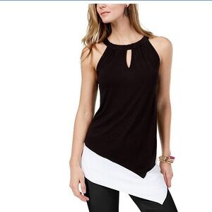 I.N.C. Black and White Women's Halter Top medium